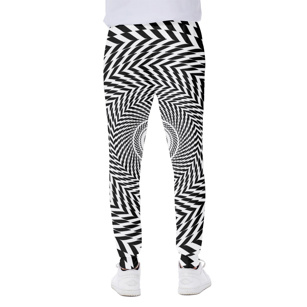 Spiral Illusory Motion Print Scuba Joggers