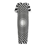 Spiral Illusory Motion Print Short Sleeve Long Nightdress
