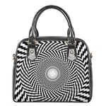 Spiral Illusory Motion Print Shoulder Handbag