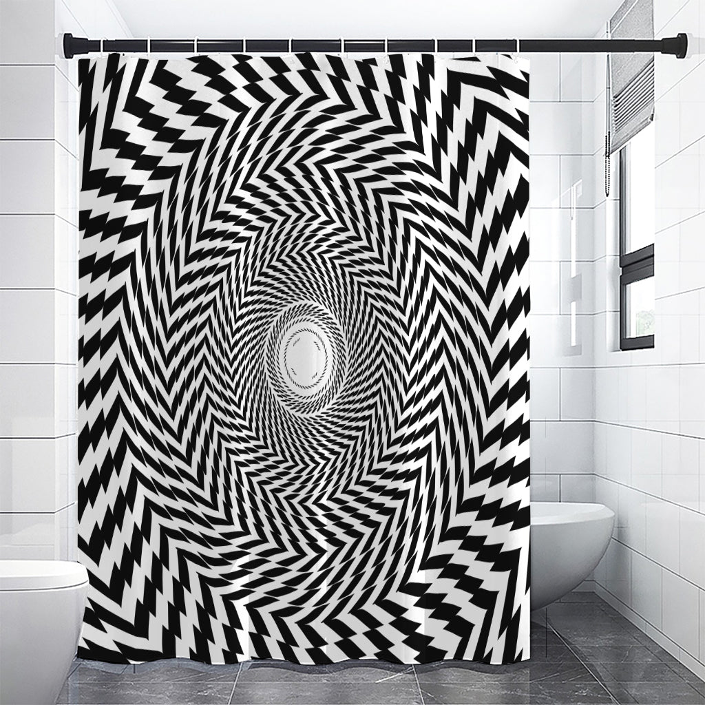 Spiral Illusory Motion Print Shower Curtain