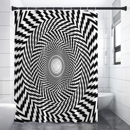 Spiral Illusory Motion Print Shower Curtain