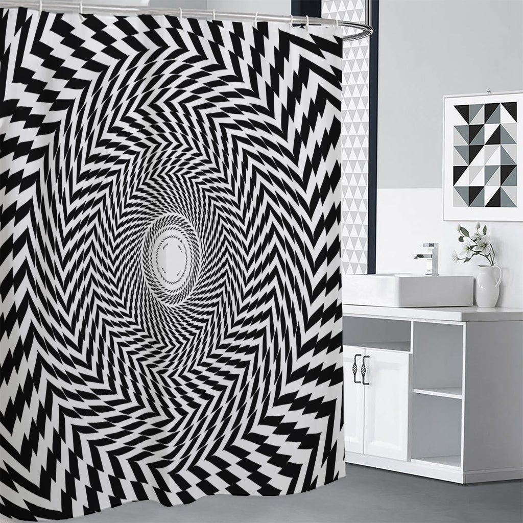 Spiral Illusory Motion Print Shower Curtain
