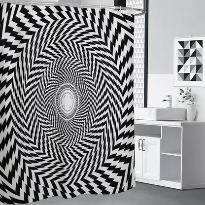 Spiral Illusory Motion Print Shower Curtain