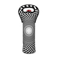 Spiral Illusory Motion Print Single Neoprene Wine Tote