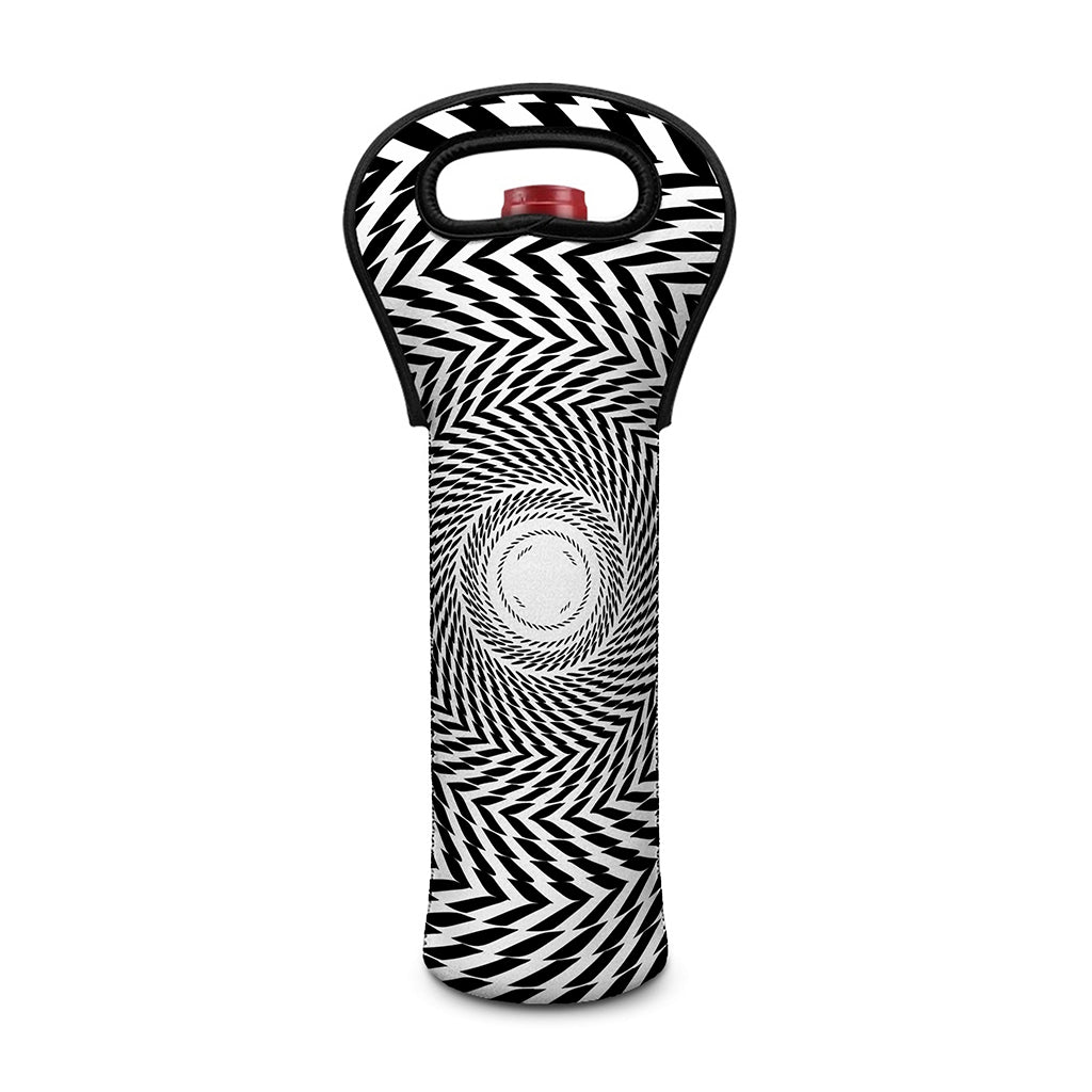 Spiral Illusory Motion Print Single Neoprene Wine Tote