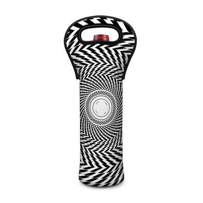 Spiral Illusory Motion Print Single Neoprene Wine Tote