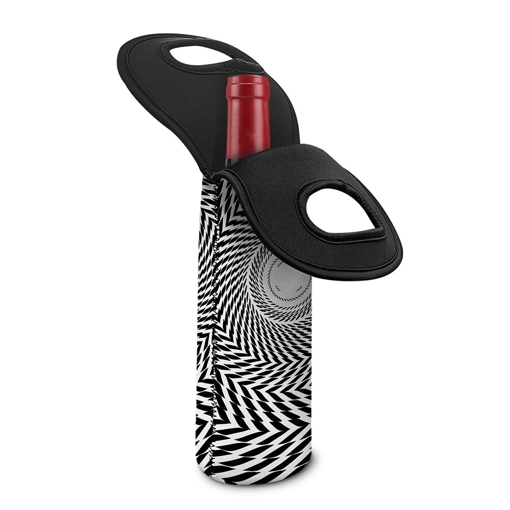 Spiral Illusory Motion Print Single Neoprene Wine Tote