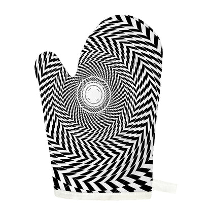 Spiral Illusory Motion Print Single Oven Mitt