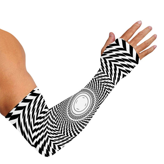 Spiral Illusory Motion Print Sun Protection Arm Sleeves