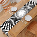 Spiral Illusory Motion Print Table Runner