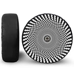 Spiral Illusory Motion Print Tire Cover With Camera Hole