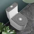Spiral Illusory Motion Print Toilet Lid And Tank Cover Set