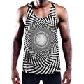 Spiral Illusory Motion Print Men's Workout Tank Top