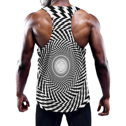 Spiral Illusory Motion Print Training Tank Top