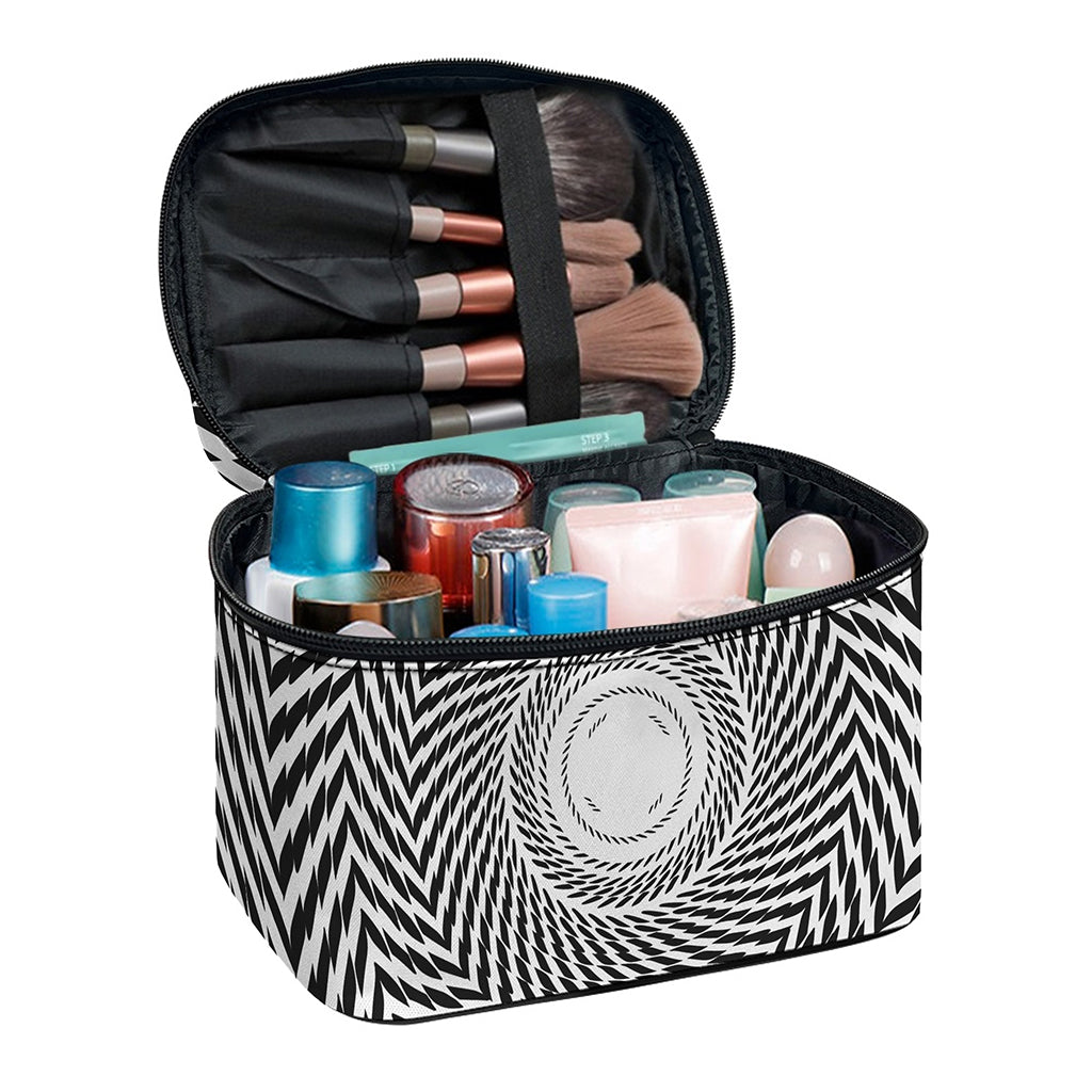 Spiral Illusory Motion Print Travel Makeup Bag