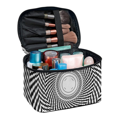 Spiral Illusory Motion Print Travel Makeup Bag