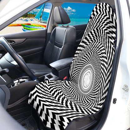 Spiral Illusory Motion Print Waterproof Car Seat Cover
