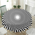 Spiral Illusory Motion Print Waterproof Round Tablecloth