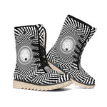 Spiral Illusory Motion Print Winter Boots