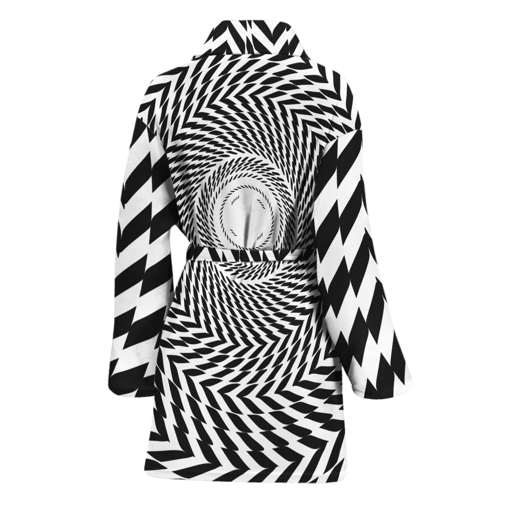 Spiral Illusory Motion Print Women's Bathrobe