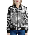 Spiral Illusory Motion Print Women's Bomber Jacket