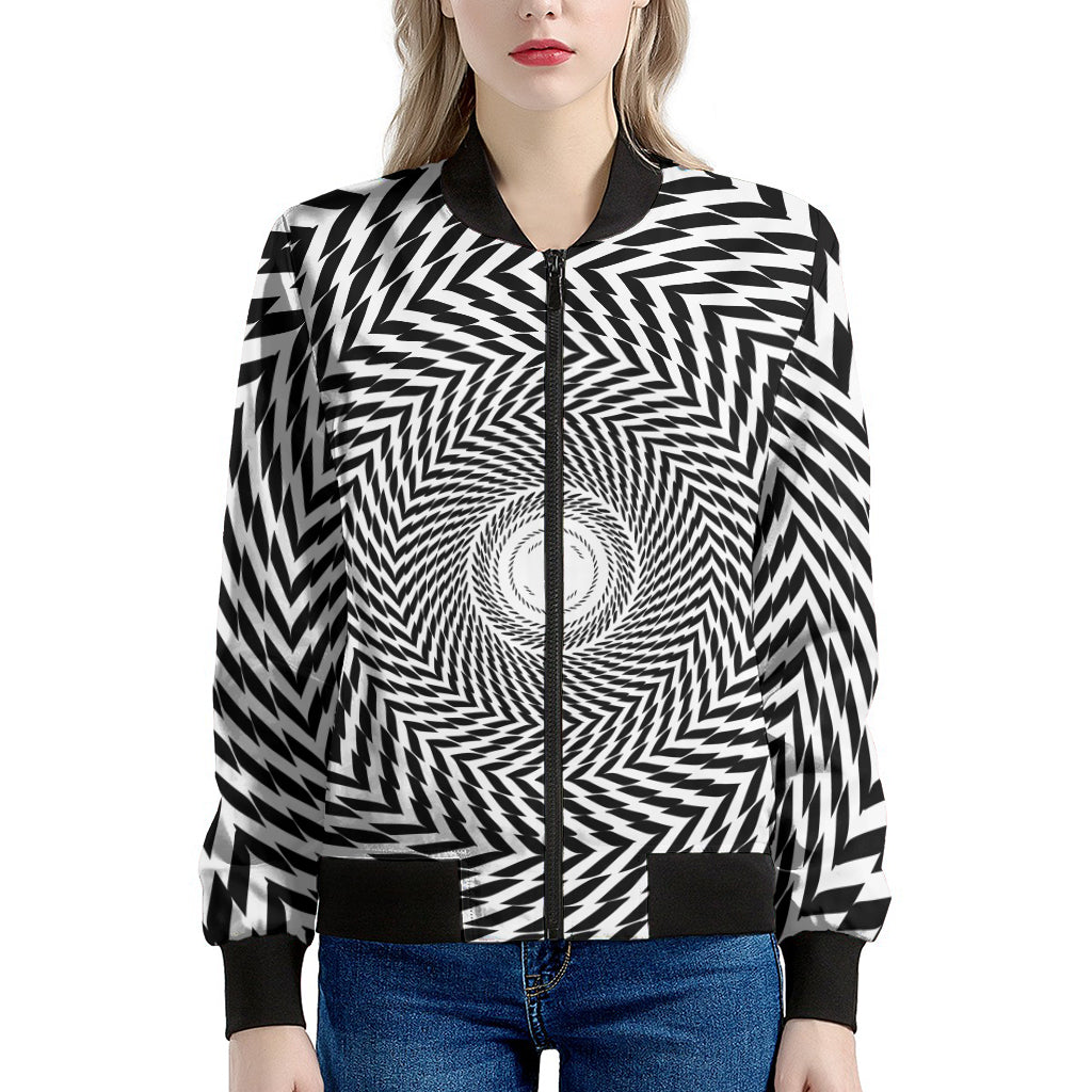 Spiral Illusory Motion Print Women's Bomber Jacket
