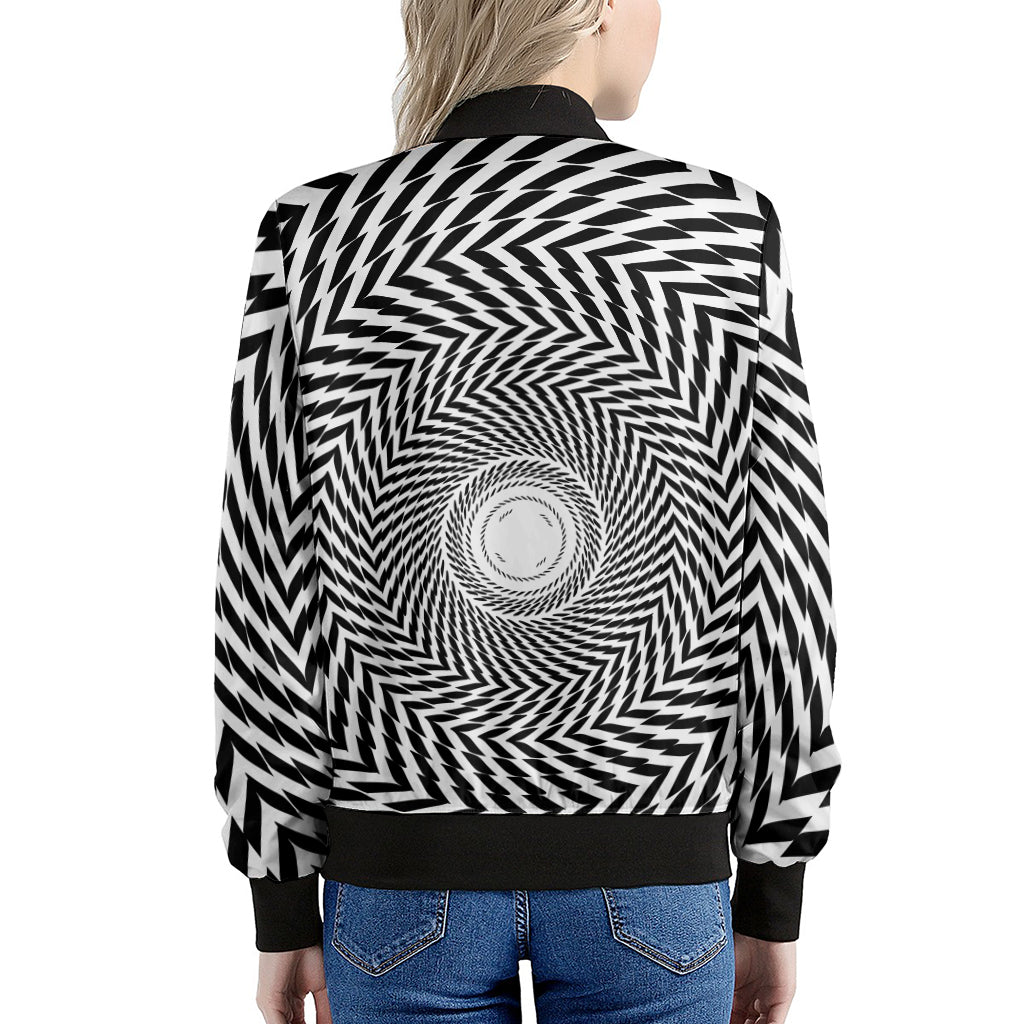 Spiral Illusory Motion Print Women's Bomber Jacket