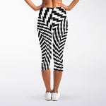 Spiral Illusory Motion Print Women's Capri Leggings