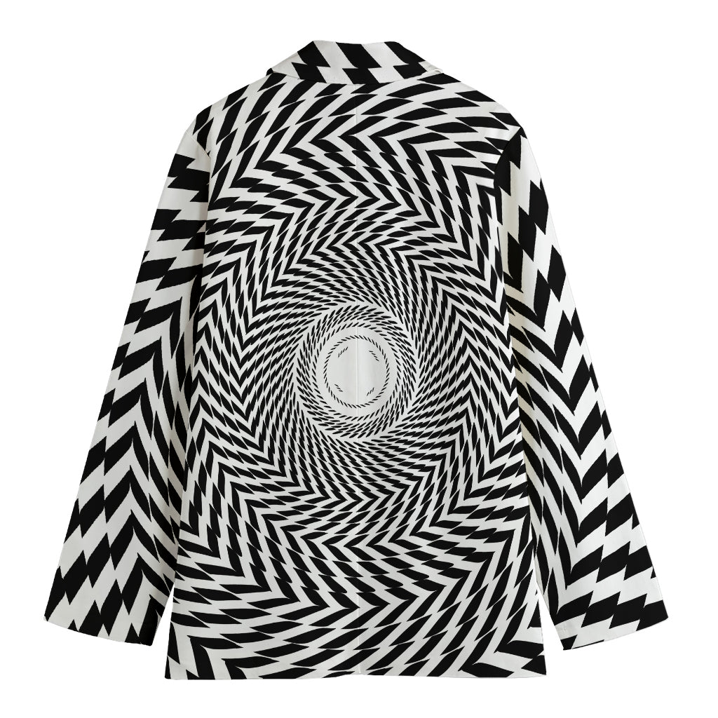 Spiral Illusory Motion Print Women's Cotton Blazer