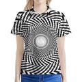 Spiral Illusory Motion Print Women's Polo Shirt
