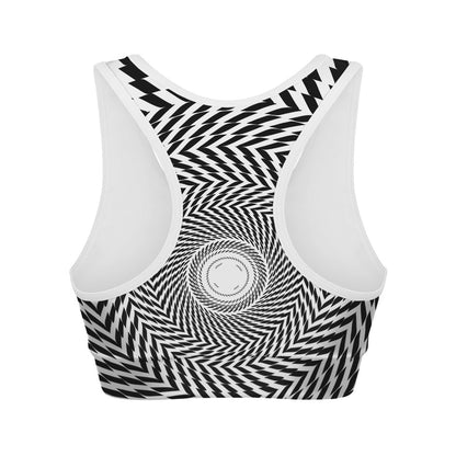 Spiral Illusory Motion Print Women's Sports Bra