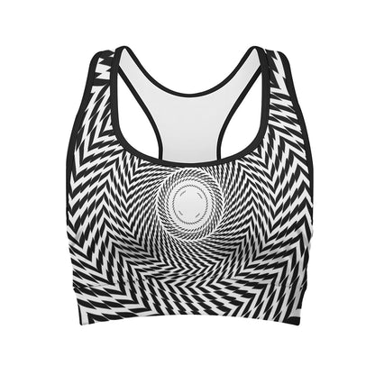 Spiral Illusory Motion Print Women's Sports Bra