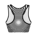 Spiral Illusory Motion Print Women's Sports Bra