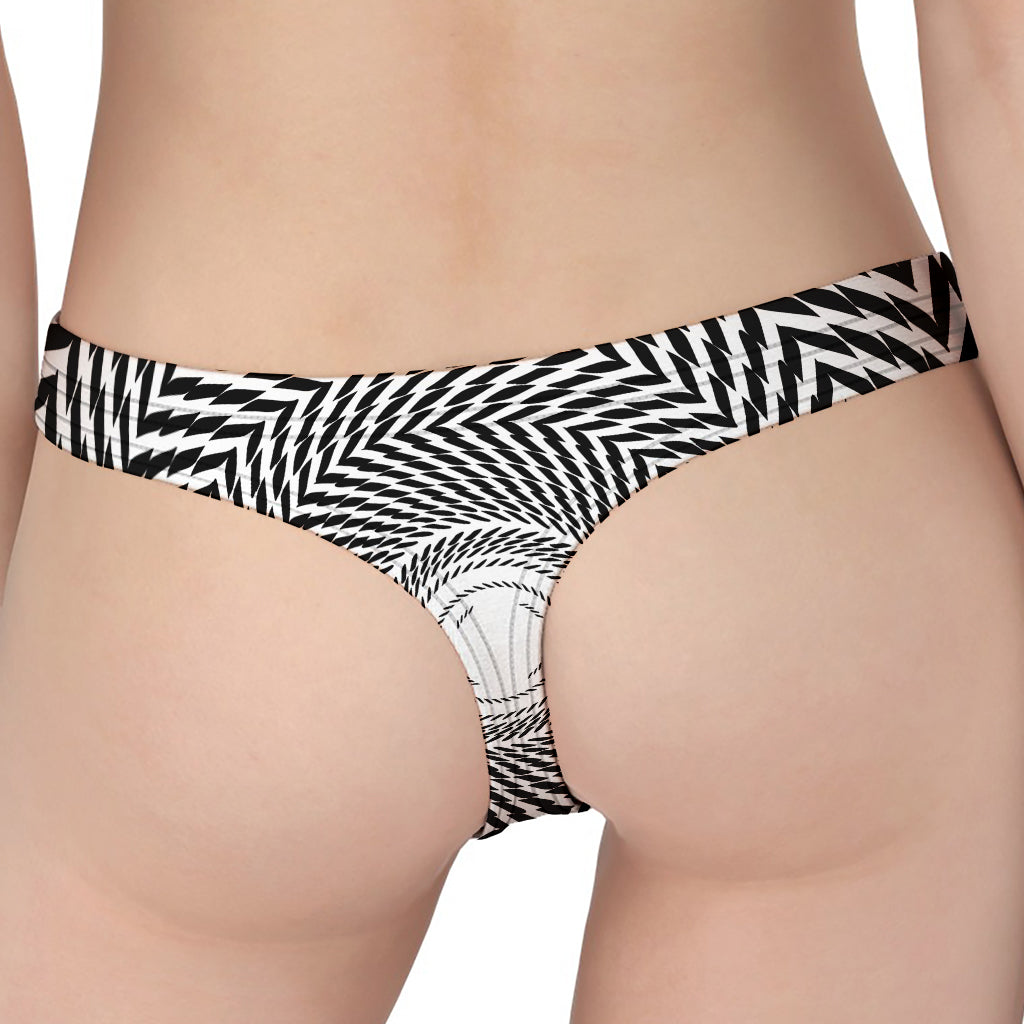 Spiral Illusory Motion Print Women's Thong