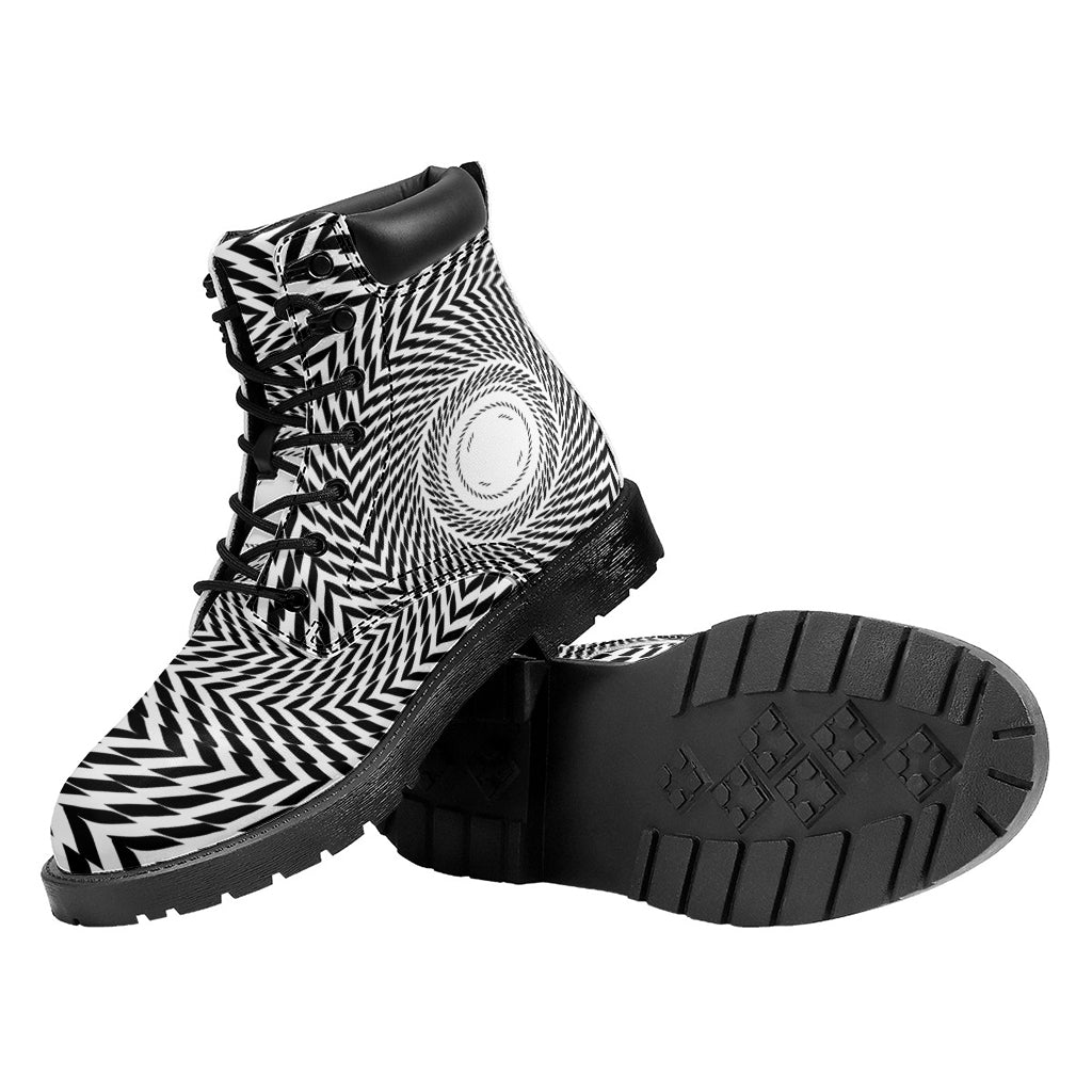 Spiral Illusory Motion Print Work Boots
