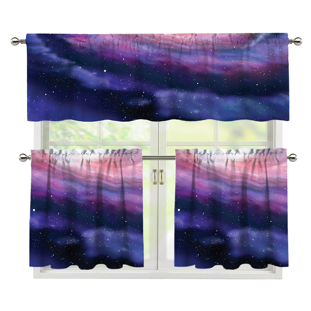 Spiral Milky Way Print 3 Piece Kitchen Curtains