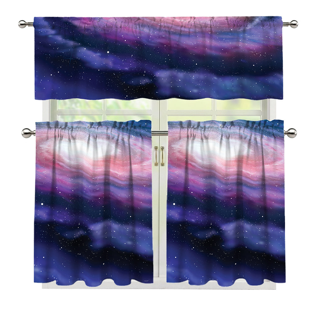 Spiral Milky Way Print 3 Piece Kitchen Curtains