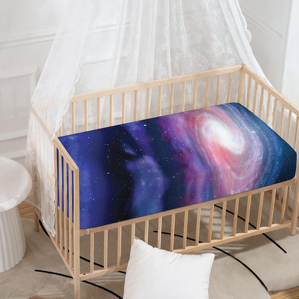 Spiral Milky Way Print Baby Crib Sheet