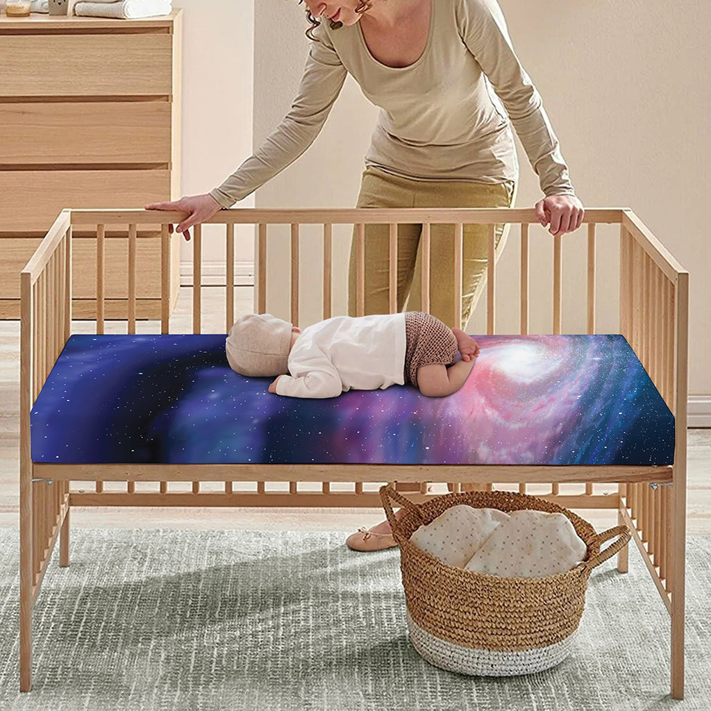 Spiral Milky Way Print Baby Crib Sheet