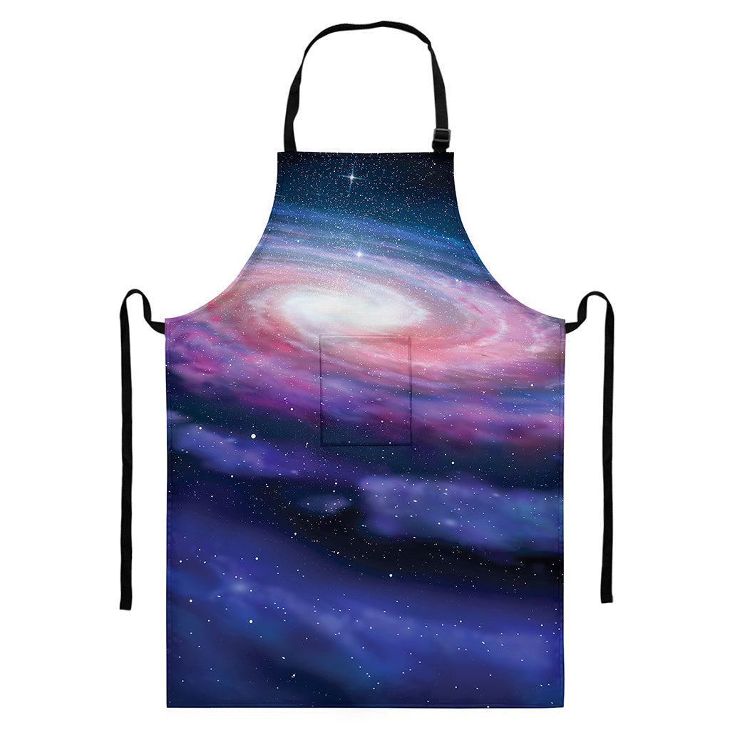 Spiral Milky Way Print Bib Apron With Pocket