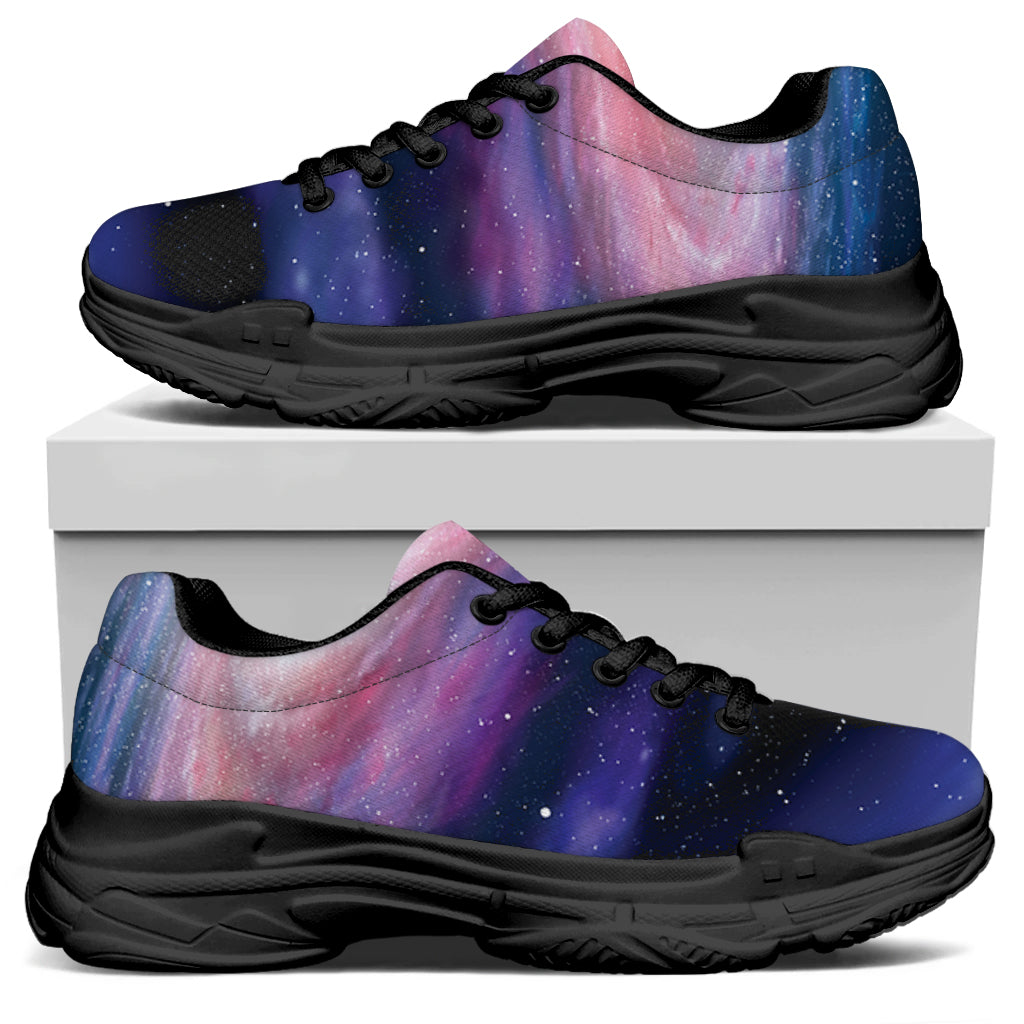 Spiral Milky Way Print Black Chunky Shoes