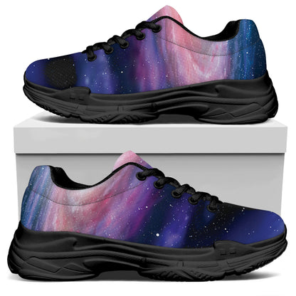 Spiral Milky Way Print Black Chunky Shoes