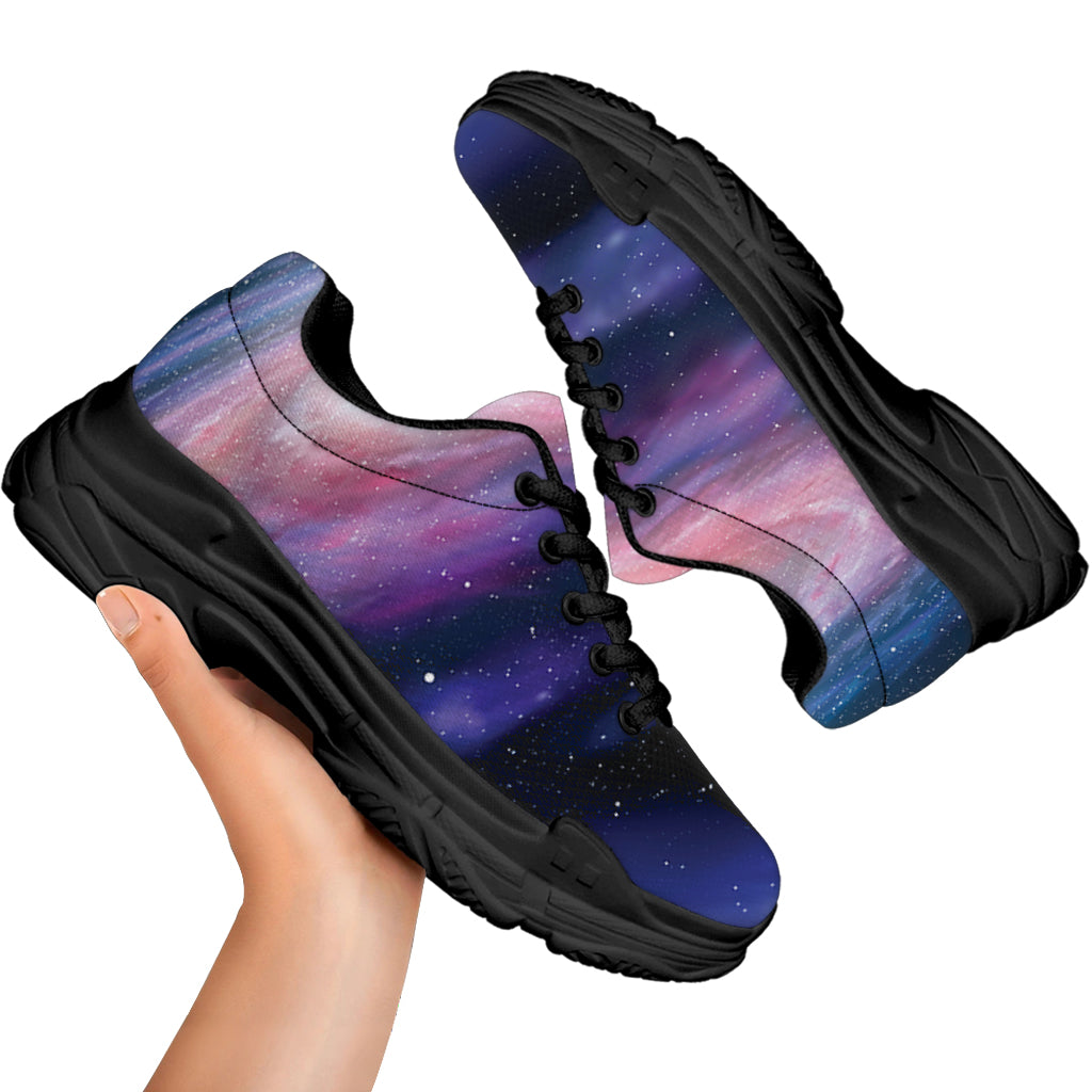 Spiral Milky Way Print Black Chunky Shoes
