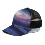 Spiral Milky Way Print Black Mesh Trucker Cap