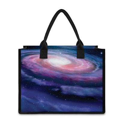Spiral Milky Way Print Canvas Tote Bag
