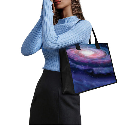Spiral Milky Way Print Canvas Tote Bag