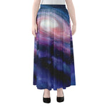 Spiral Milky Way Print Chiffon Maxi Skirt