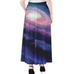 Spiral Milky Way Print Chiffon Maxi Skirt