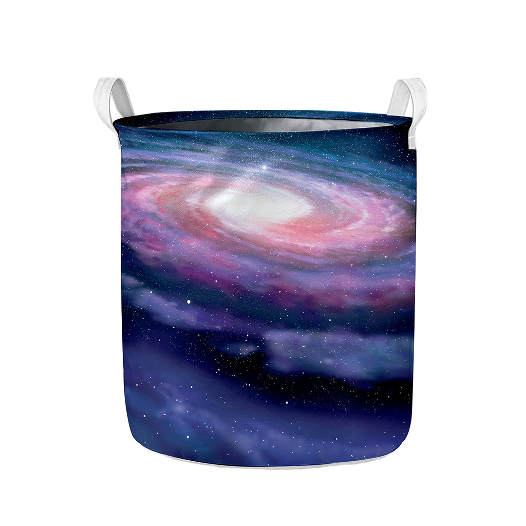 Spiral Milky Way Print Collapsible Laundry Basket