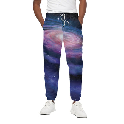 Spiral Milky Way Print Cotton Pants